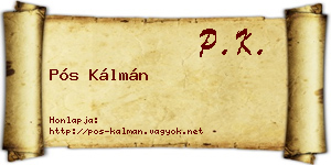 Pós Kálmán névjegykártya